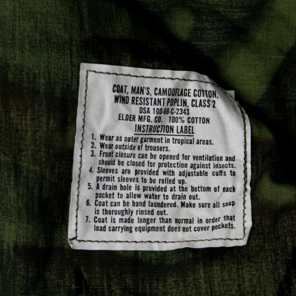 ERDL camouflage jungle fatigue / combat shirt - Small Regular - Mint