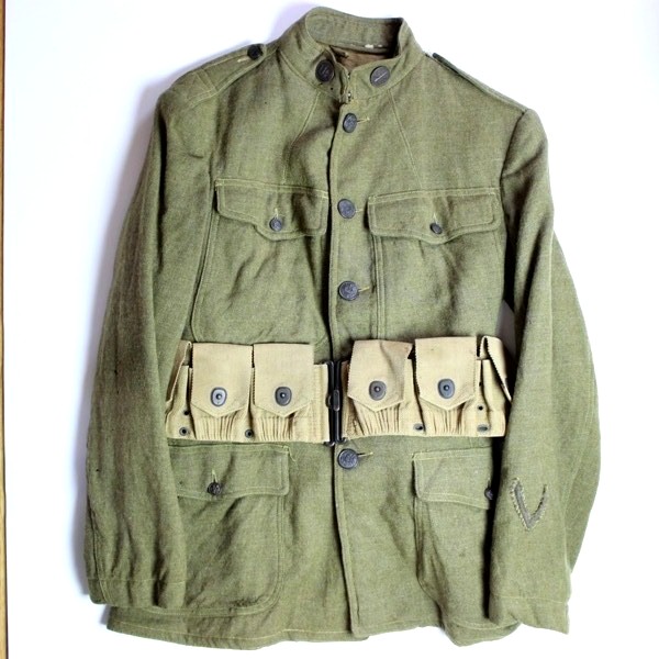 Standard enlisted man OD wool jacket w/ overseas stripe
