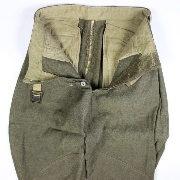 OD wool service trousers w/ belt - W31 L25