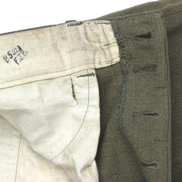 OD wool service trousers - W33 L25