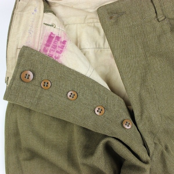 OD wool service trousers - W33 L25