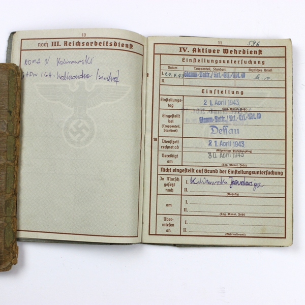 Wehrmacht soldbuch + wehrpass grouping - Identified to a Polish soldier