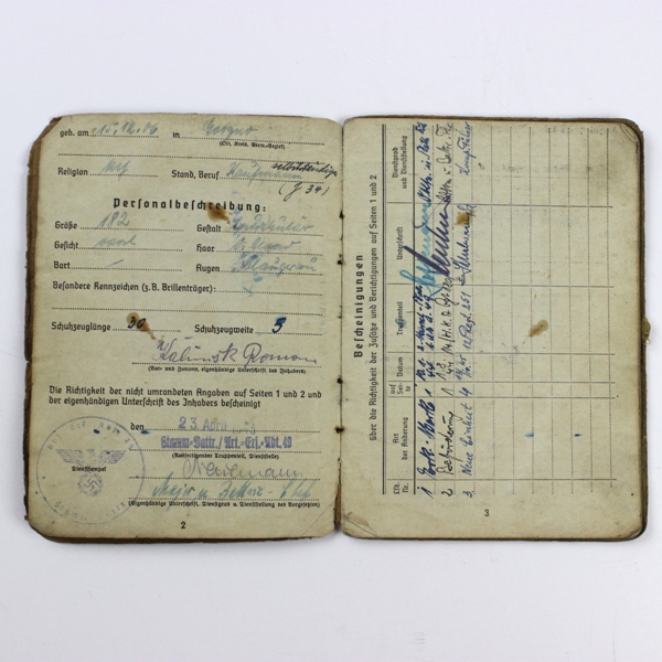 Wehrmacht soldbuch + wehrpass grouping - Identified to a Polish soldier