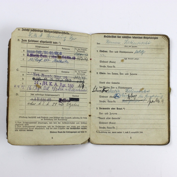 Wehrmacht soldbuch + wehrpass grouping - Identified to a Polish soldier