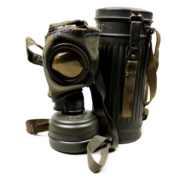 M1930 Gasmask, canister and straps - Identified