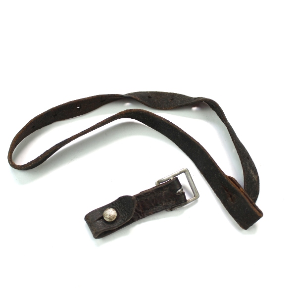 2-piece helmet leather chinstrap