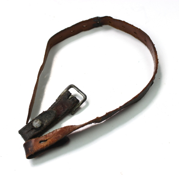 2-piece helmet leather chinstrap