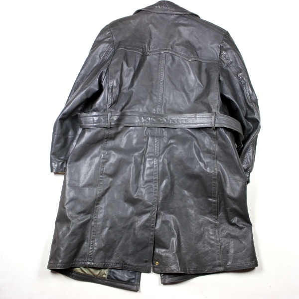 Officer's gray leather overcoat