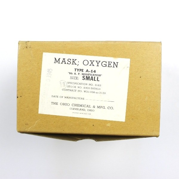 USAAF A14 oxygen mask w/ original box and accessories