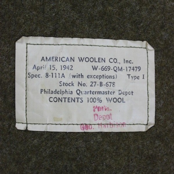 Brown wool bedding blanket - 1942 - Mint!