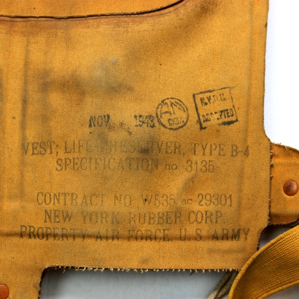 USAAF Life preserver vest type B4 - Dated 11/1943 