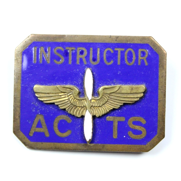 US Army Air Corps training school ACTS instructor badge