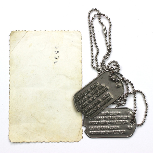 Set of dog tag with photograph - Co H / 21st IR - 24th ID