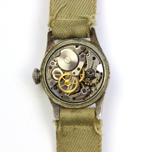 1930s / 1940s women wrist watch with military wristband