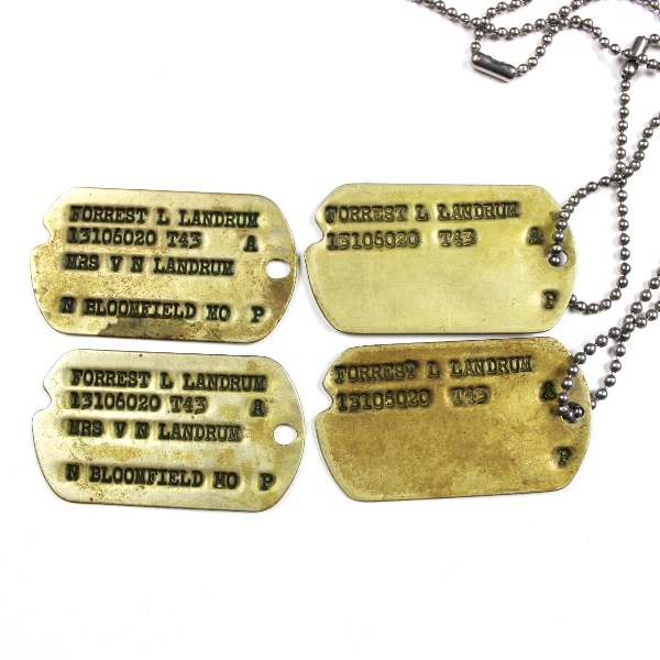 WWII期 ヴィンテージ ドッグタグ ペア ネームプレート US Army
