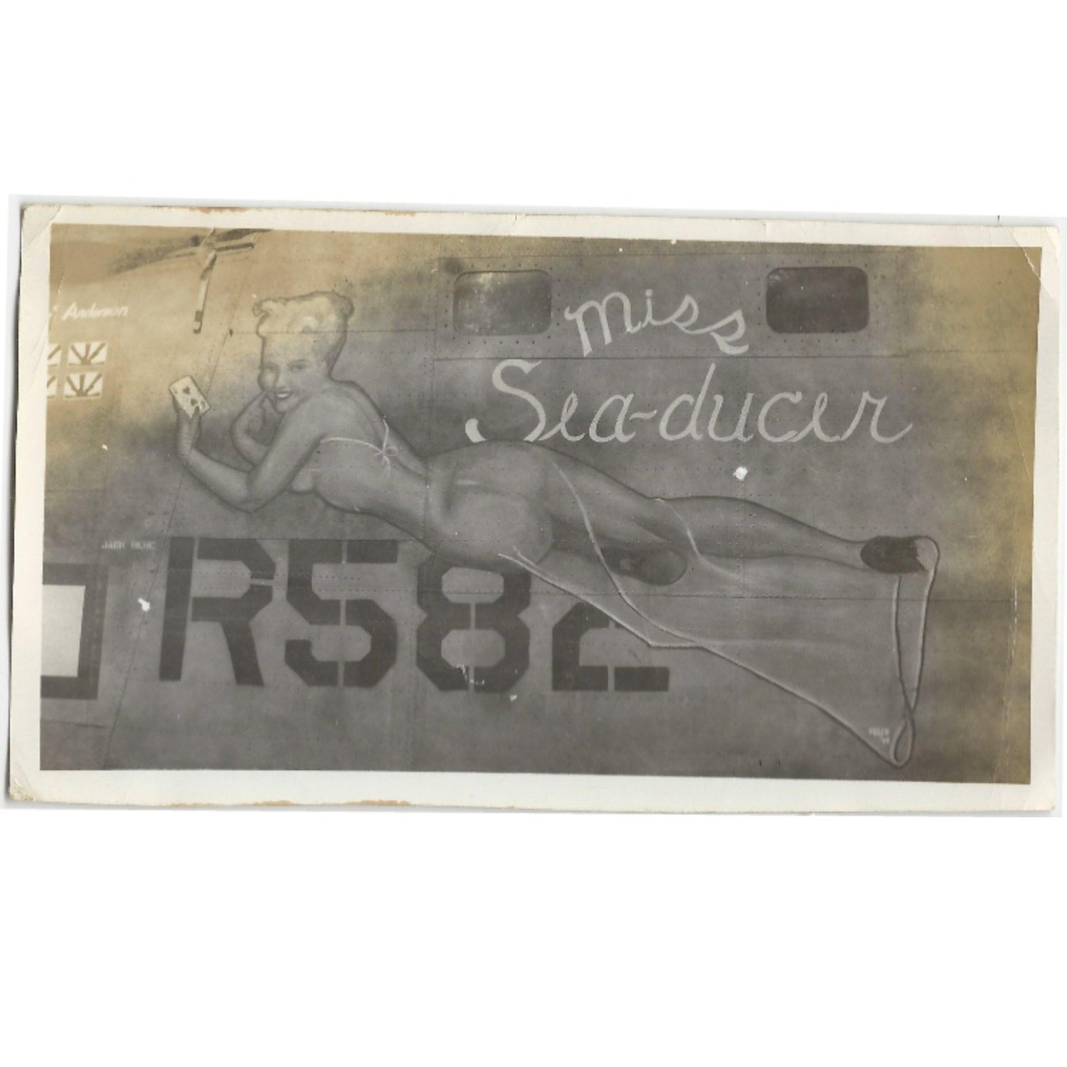 Photograph of VPB-116 PB4Y-2 Miss Sea-Ducer nose art