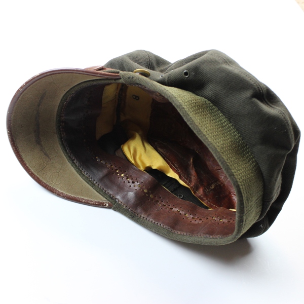 USAAF Chocolate gabardine officer service cap - Bancroft Flighter crusher