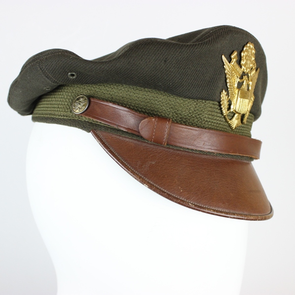 USAAF Chocolate gabardine officer service cap - Bancroft Flighter crusher