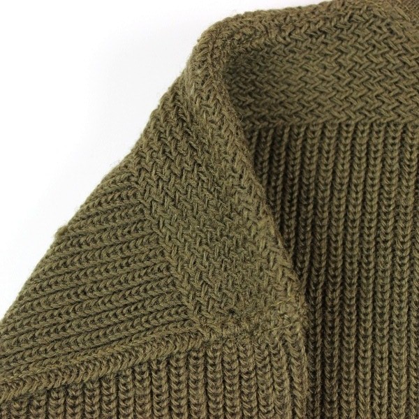 High neck OD wool knit sweater - Dated 1945 - Large