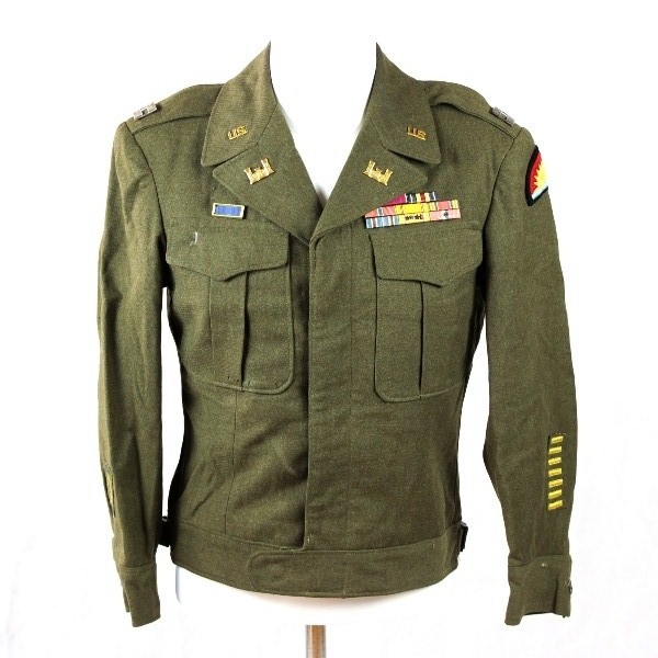 116th Eng. Bn (41st ID) officer grouping: Class-A & Ike Jacket