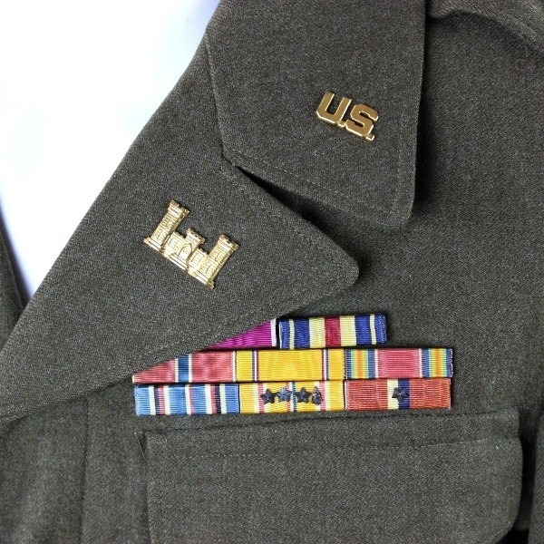 116th Eng. Bn (41st ID) officer grouping: Class-A & Ike Jacket