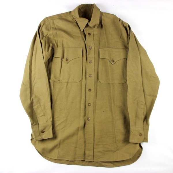 USMC enlisted men brown wool flannel shirt