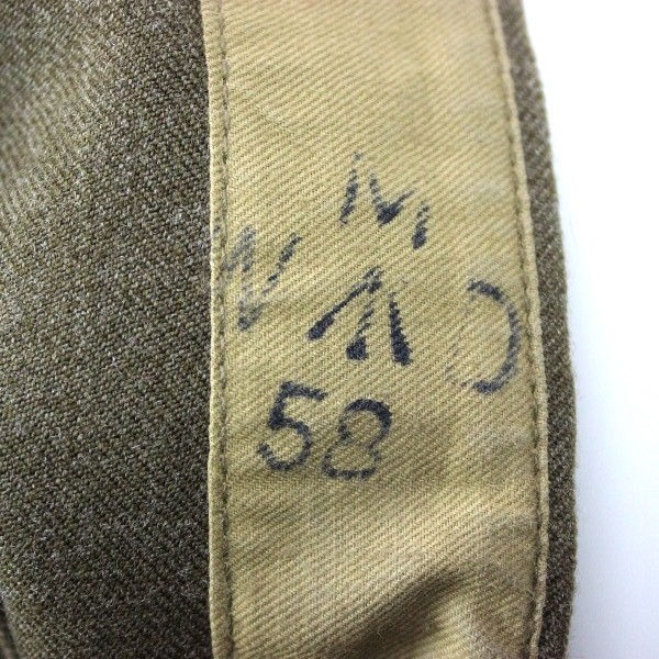 EM OD wool garrison cap - Unpiped - British Made - 7 1/8