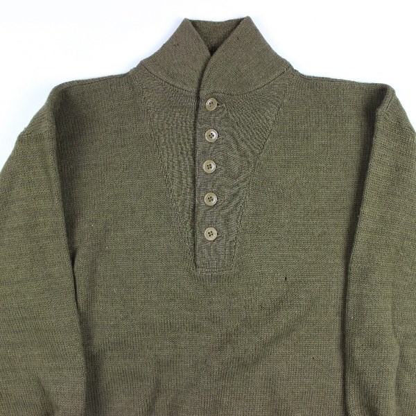 High neck OD wool knit sweater - Dated 1944 - Large