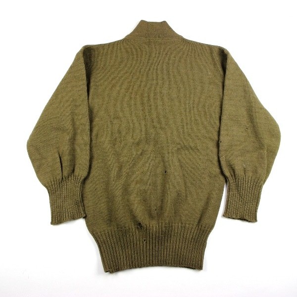 High neck OD wool knit sweater - Dated 1944 - Large