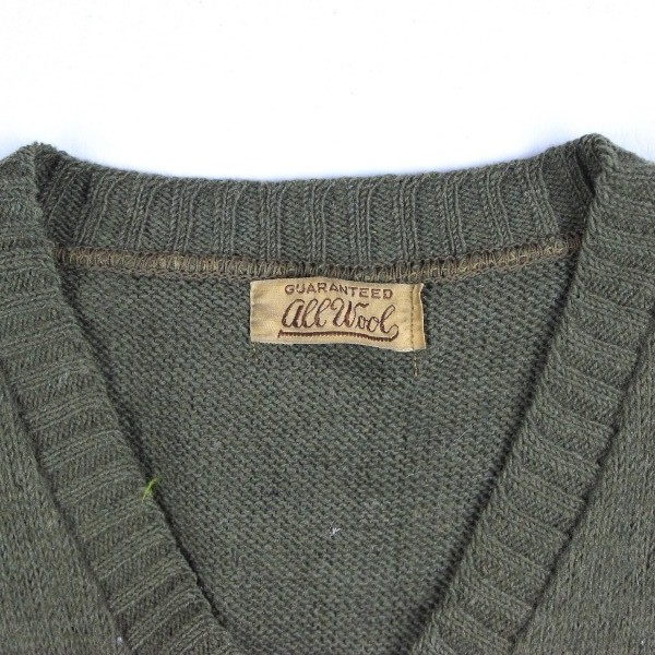 V Neck OD Wool sleeveless sweater - Large