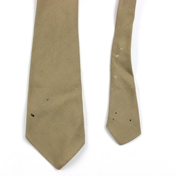 Khaki / Tan wool service necktie