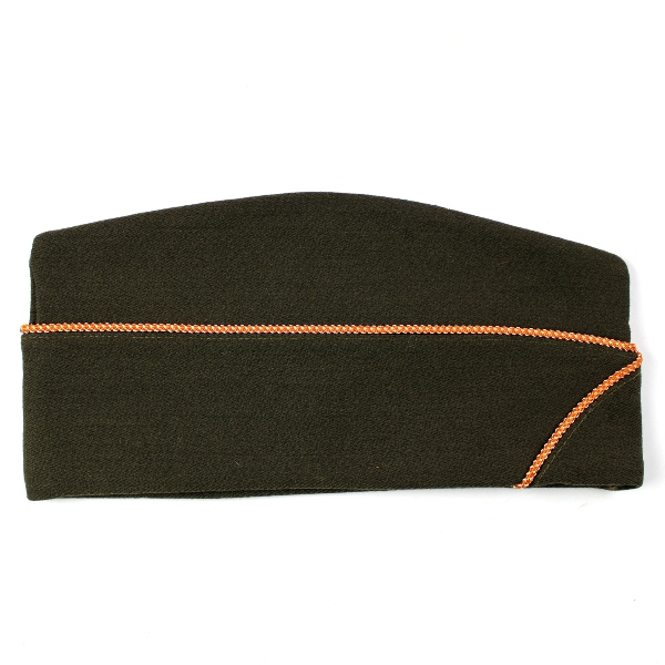 EM OD wool gabardine garrison cap - Signal Corps - 7 1/8