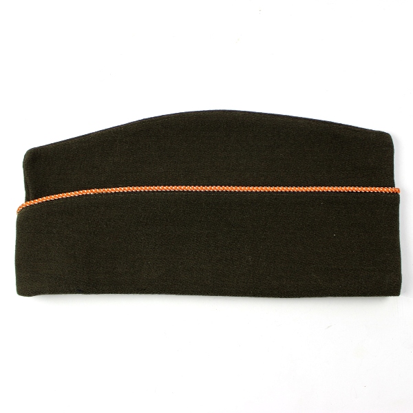 EM OD wool gabardine garrison cap - Signal Corps - 7 1/8