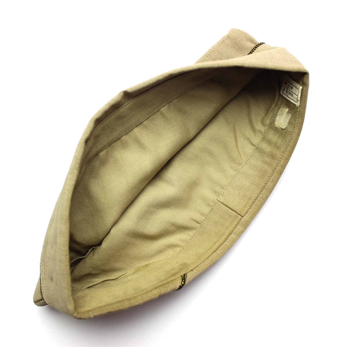 Officers khaki / tan wool garrison cap - 7 1/2