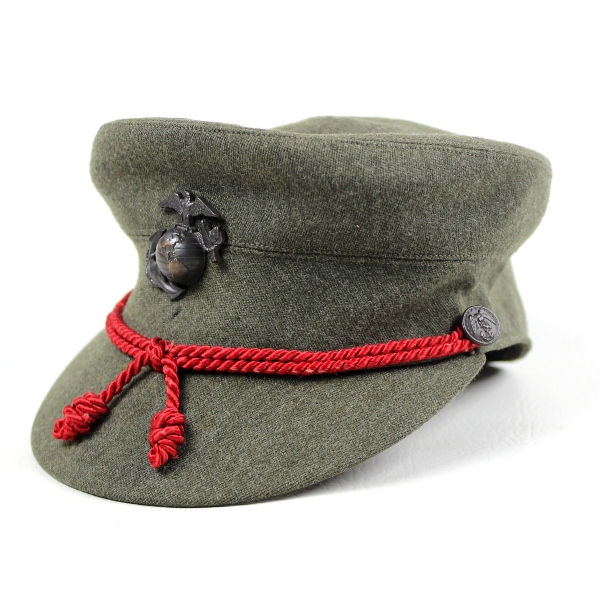 USMCWR forest green officer dress cap - Identified