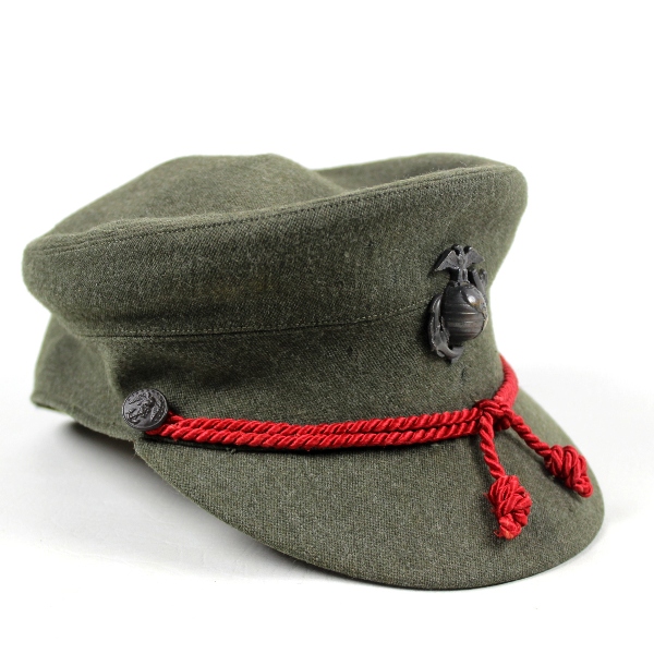 USMCWR forest green officer dress cap - Identified