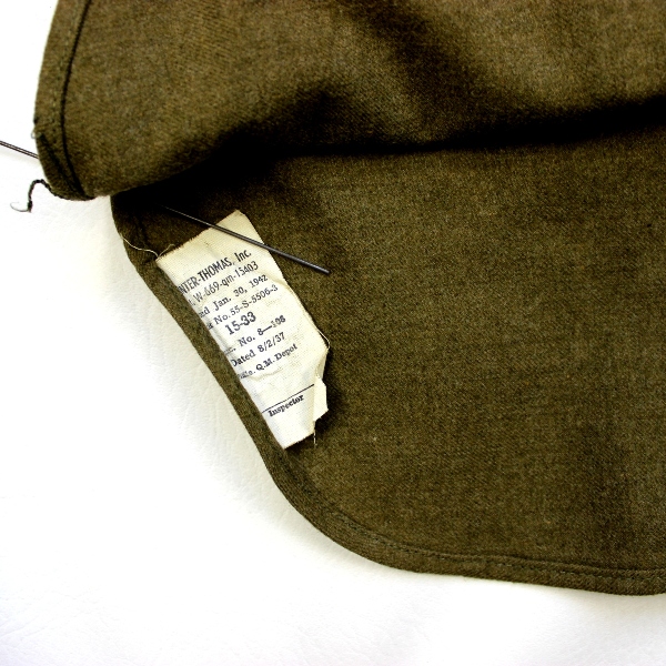 M1937 enlisted men OD mustard flannel shirt - 15 x 33
