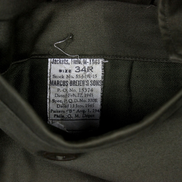 M1943 field jacket w/ ETO ADSEC patch - 34R