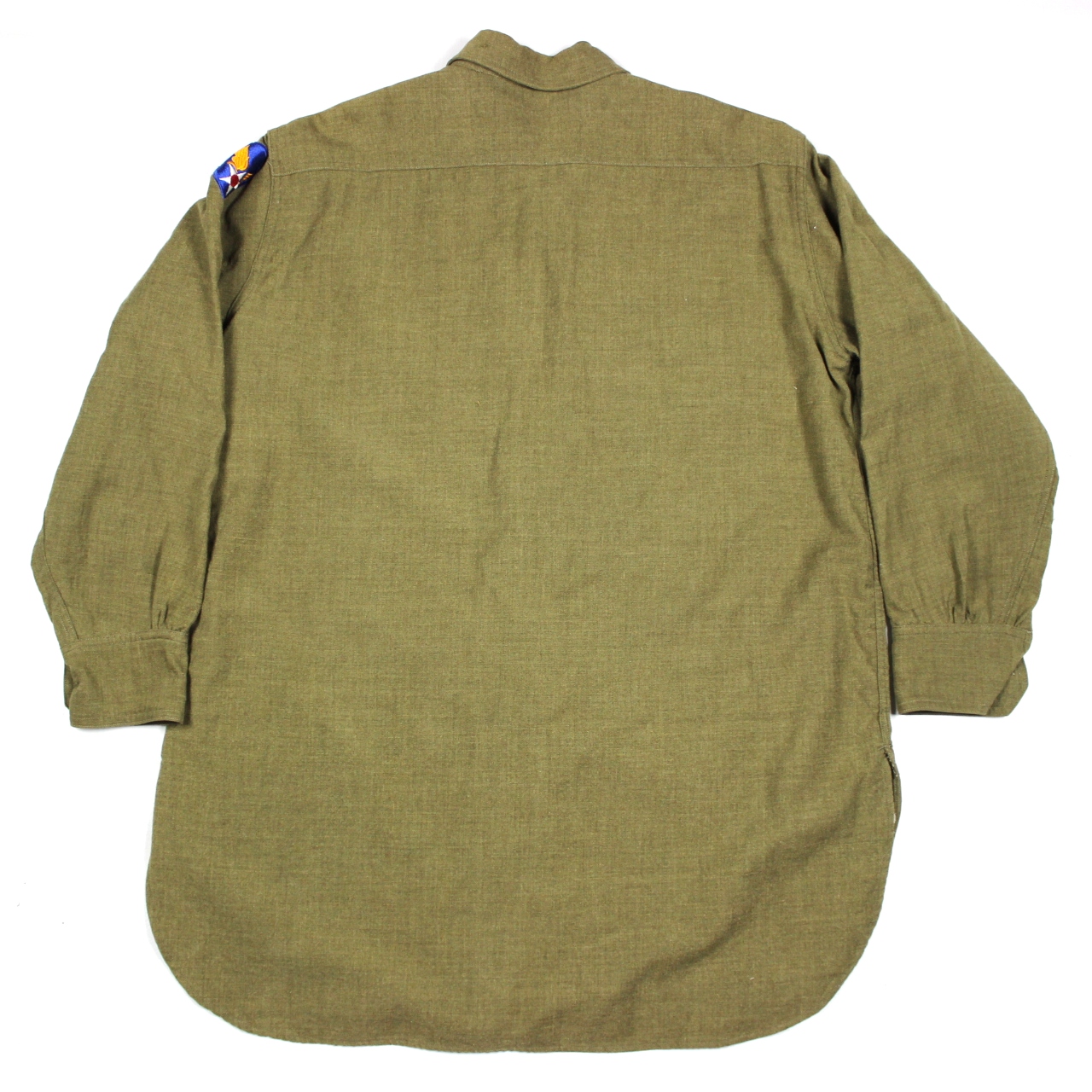 USAAF OD wool flannel enlisted men field shirt - 17 x 33