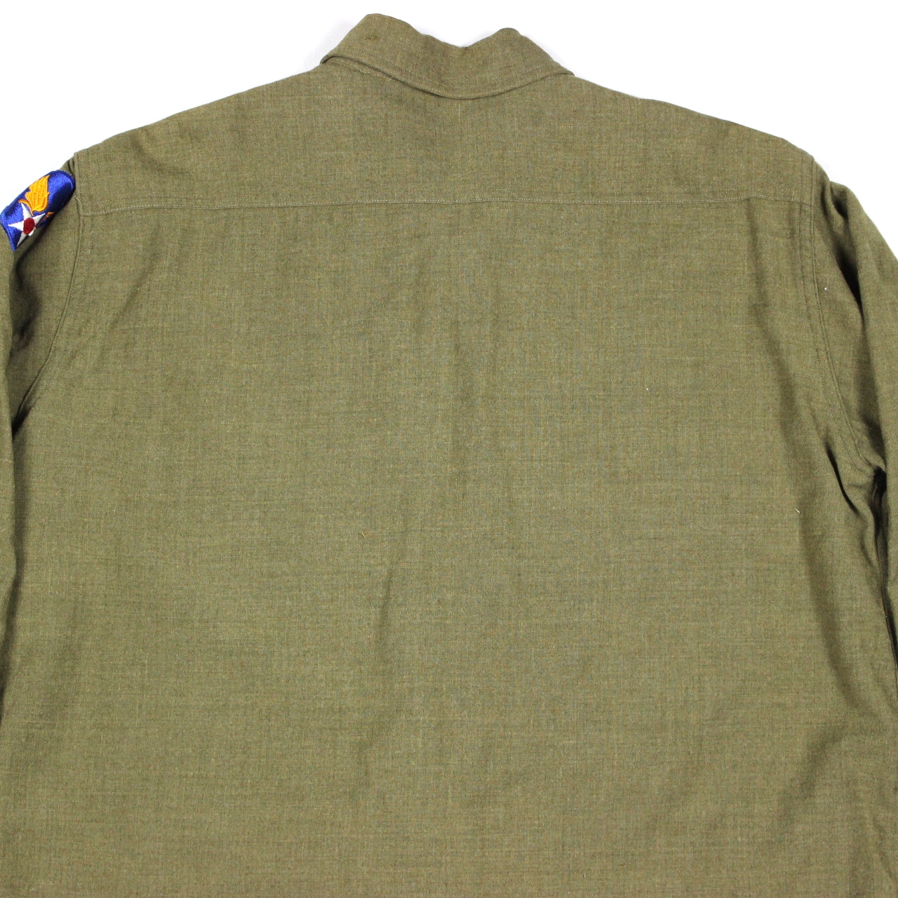 USAAF OD wool flannel enlisted men field shirt - 17 x 33