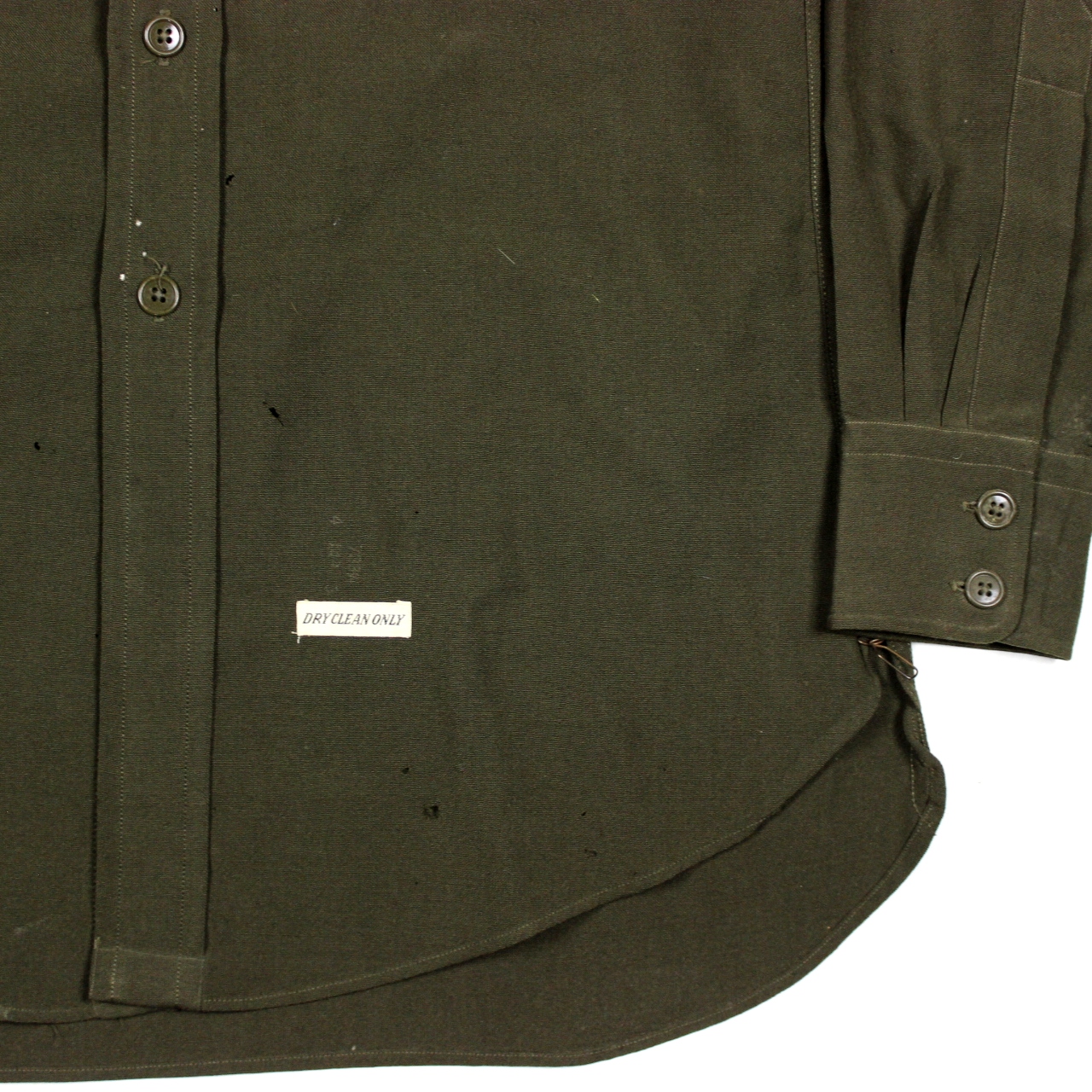 USAAF OD wool gabardine officers dress shirt - 15 x 32