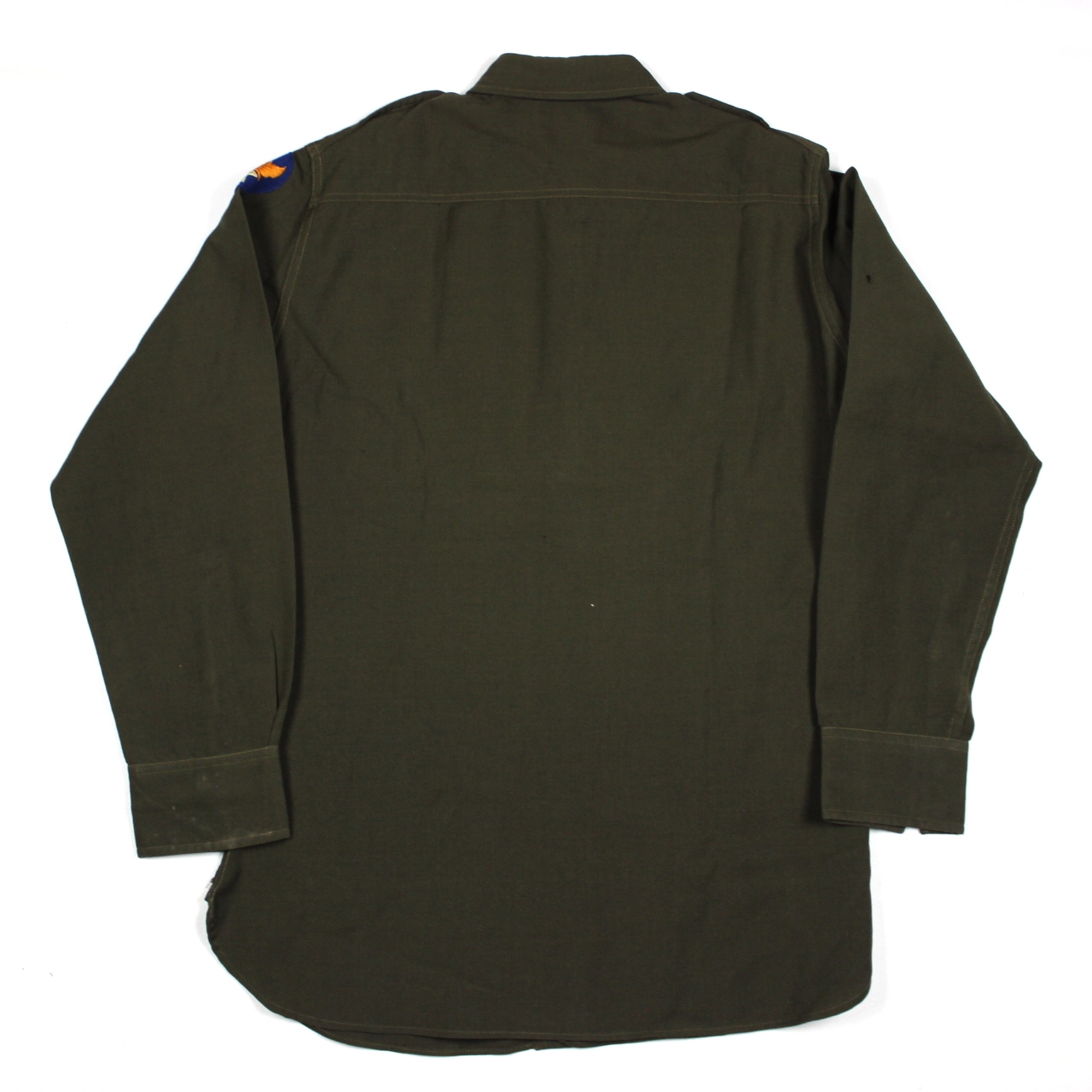 USAAF OD wool gabardine officers dress shirt - 15 x 32