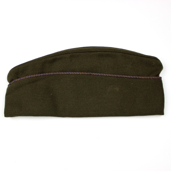USAAF EM OD wool gabardine garrison cap - Air Corps - 7 5/8