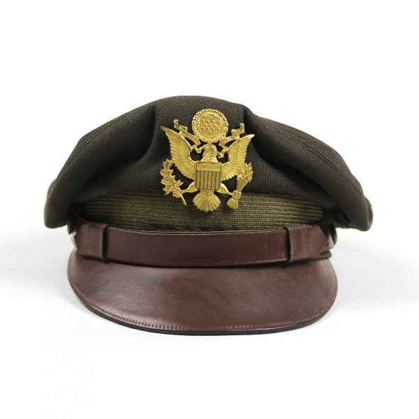 USAAF officers OD wool gabardine dress visor cap