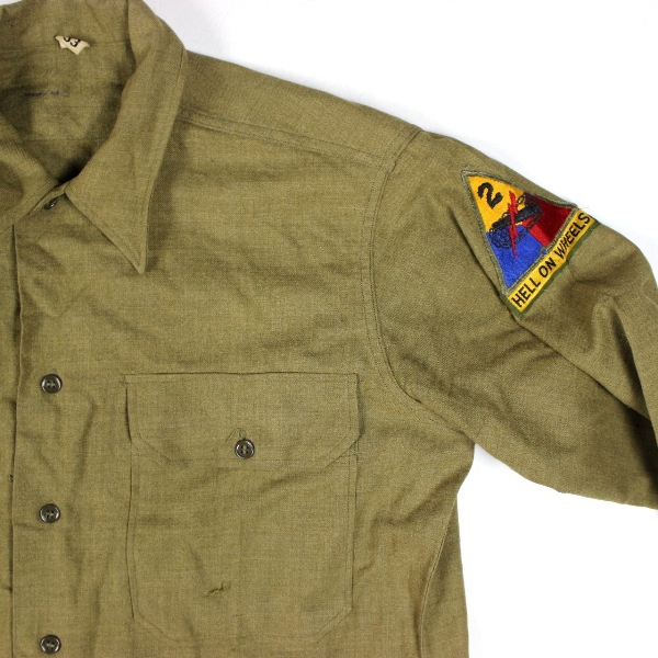 US Army wool serge service shirt - 2nd Armored Division