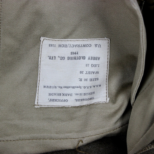 US Army officers OD wool trousers - British Made