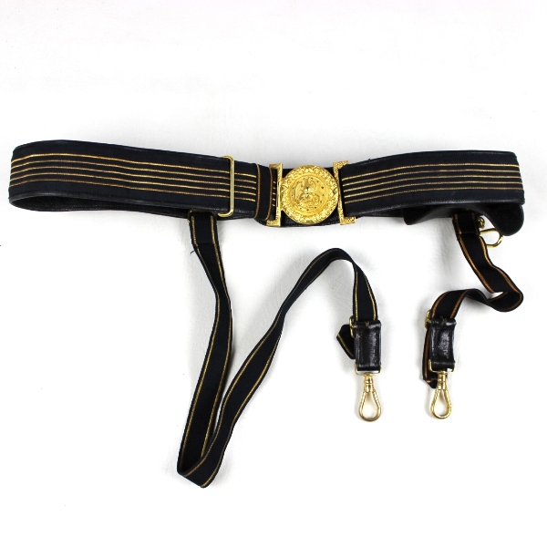 US Naval officer dress bicorn, epaulets, belt and cape