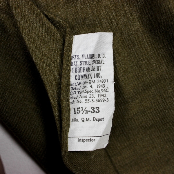 US Army wool flannel service shirt - 15 1/2 X 33 Mint