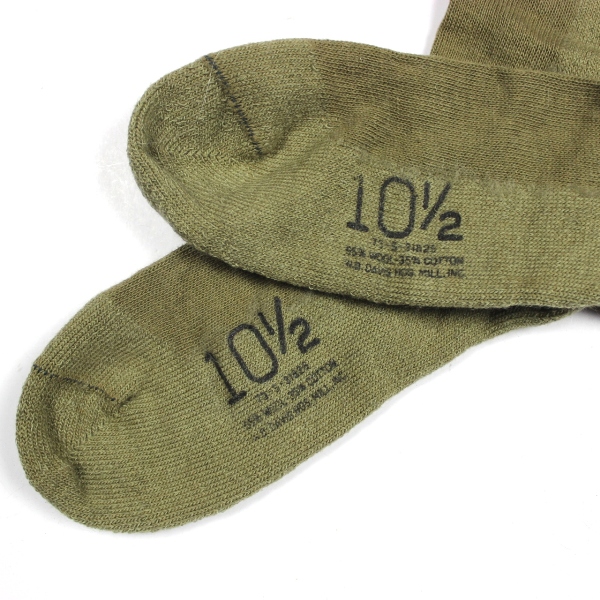 US Army OD wool-cotton blend socks - Size 10 1/2