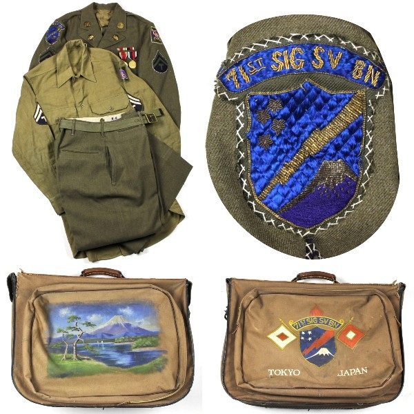 STUNNING Ike Jacket + uniform bag -71st Sig Svc Bn